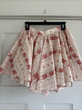 NWT Free People Gaia Printed Mini Skirt Ivory Combo Floral **Small Flaw - Size S